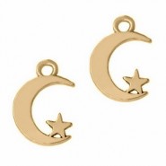 Colgante metálico luna y estrella 17x11mm - Dorado